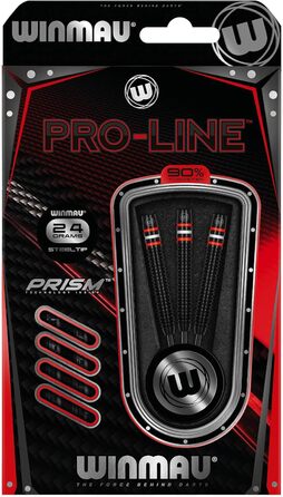 Дротики WINMAU Pro-Line Profi Wolfram для дартсу, сталевий наконечник, комплект з оперенням та стрижнями