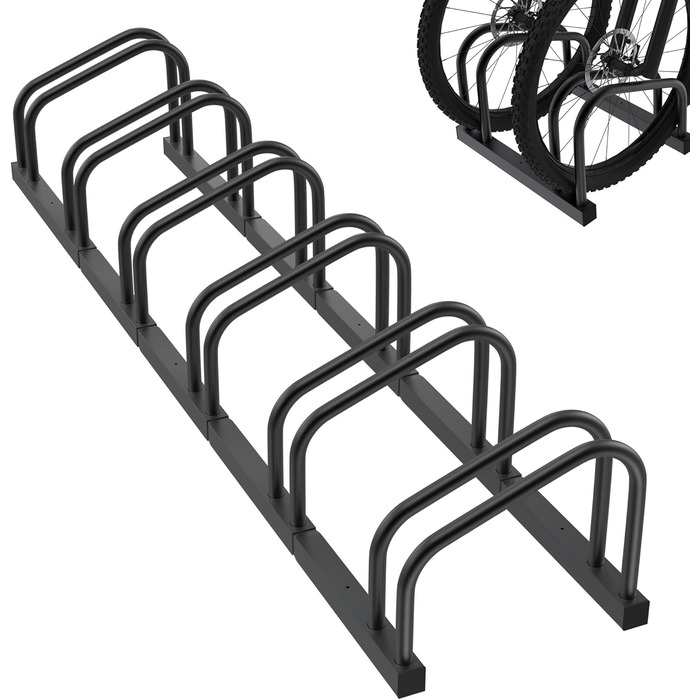 Підставка для велосипедів на 6 велосипедів FIVMEN - стійка для паркування, чорна