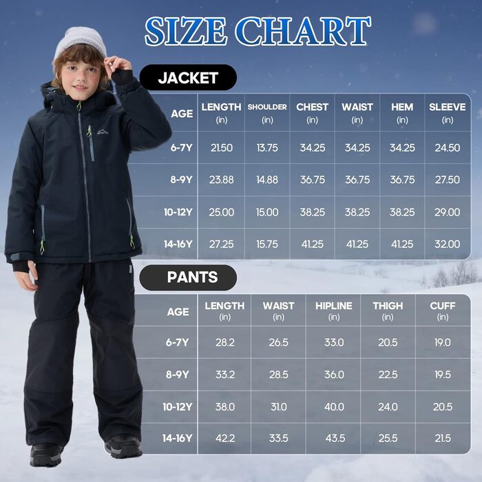 Дитячий зимовий комбінезон SNOWER для хлопчика з капюшоном, теплий гірськолижний костюм, кольоровий зелений (10-12 років, темно-зелений)