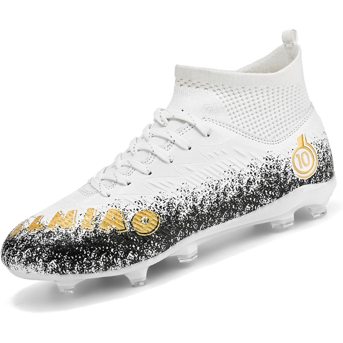 Чоловічі футбольні бутси хай-топ на штучному газоні, професійні кросівки для легкої атлетики, спортивні бутси для підлітків, розмір 41 1/3 EU, білий колір