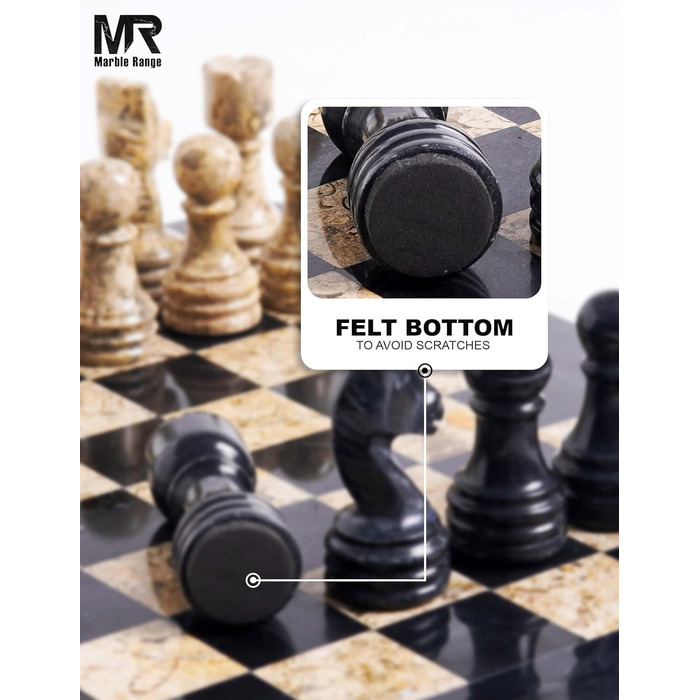 Шаховий набір з мармуру для дорослих, ручної роботи, 32 фігури, 2 додаткові королеви, коробка для зберігання, розкішний подарунок, елегантний декор (чорний & кораловий)