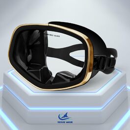 Маска для дайвінгу YEUX MER Roségold з клапаном випуску повітря, панорамна, для дорослих (фридайвінг, снорклінг)