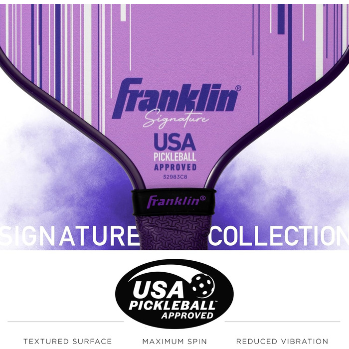 Професійна ракетка для піклболу Franklin Sports Signature Series з покриттям MaxGrit, поліпропіленовий сердечник 13/16 мм, для турнірів, сертифікована USAPA