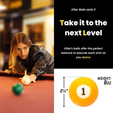 Комплект більярдних куль з чистого фенольного лаку - 16 офіційних куль розміром 57,2 мм для змагань та відпочинку