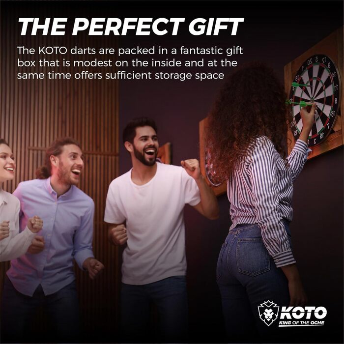 KOTO Supreme Brass Giftset: Дротики мідні преміум класу (23 г) з алюмінієвими стержнями та польотними пір'ями 100 мікрон