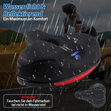 Велосипедне сідло Cloud Comfort Pro 2.0: М'яке, ергономічне, з пам'яті ефектом, амортизуюче, дихаюче. Підходить для чоловіків, жінок та дітей. City, Mountain Bike, з підвіскою.