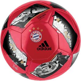 М'яч футбольний adidas DFL FC Bayern Capitano, розмір 5, червоний/сріблястий/чорний