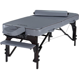 Складний масажний стіл Master Massage Montour 76 см з реїкі-панелями, косметологічна та терапевтична кушетка з дерева з напівваликом, портативна масажна ліжко
