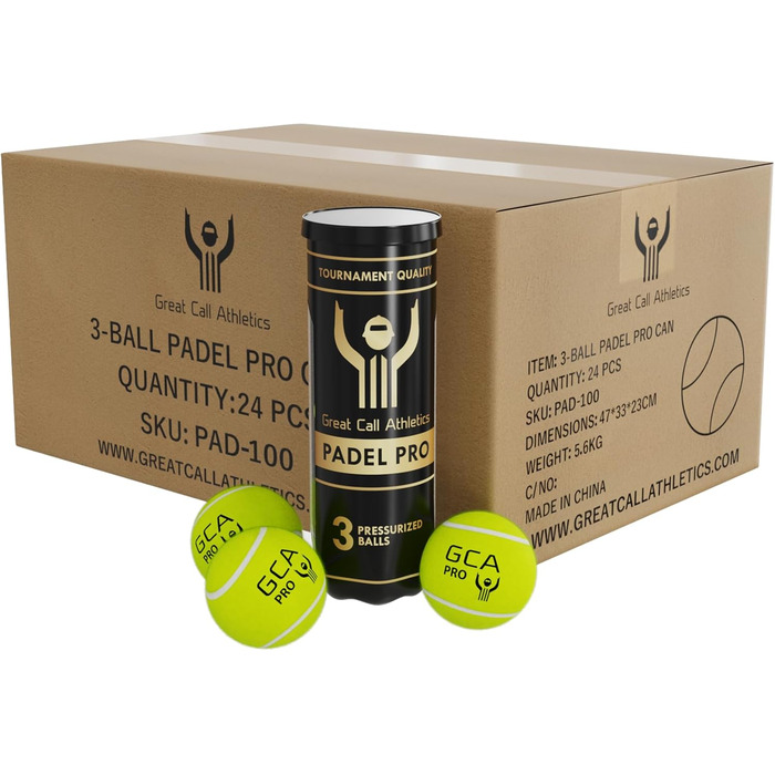 М'ячі для падел-тенісу Great Call Athletics Pro Tournament, 3 шт. - професійна якість, для ракет 4