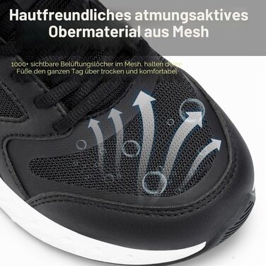 Чоловічі кросівки для бігу та ходьби FitVille Extra Wide, дихаючі спортивні взуття на липучках для фітнесу та джогінгу, чорні, розмір 42 EU (широка колодка)