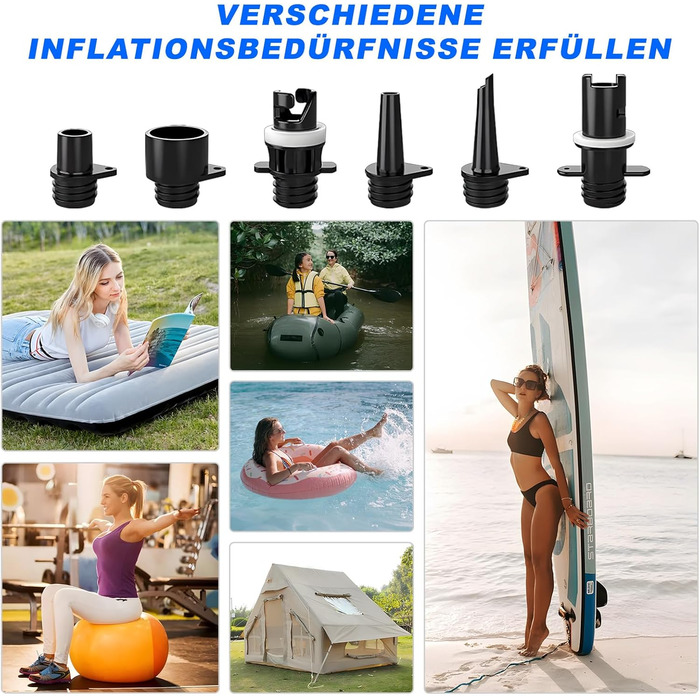 Електрична повітряна помпа 4000mAh з акумулятором, 20PSI, перезаряджувана, високого тиску, з інтелектуальною інфляцією/дефляцією, автоматичним вимкненням для SUP-дошок, каяків, крил, драконів, наметів, матраців, біла