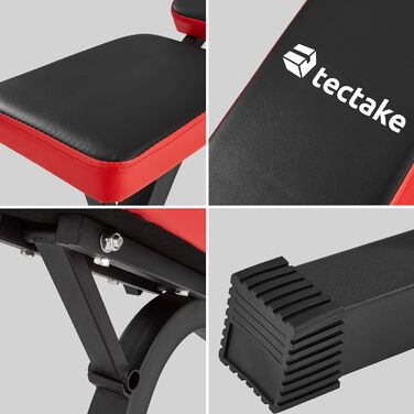 Регульована лавка для жиму tectake, спинка 4 положення, сидіння 2 положення, 116x51x122 см