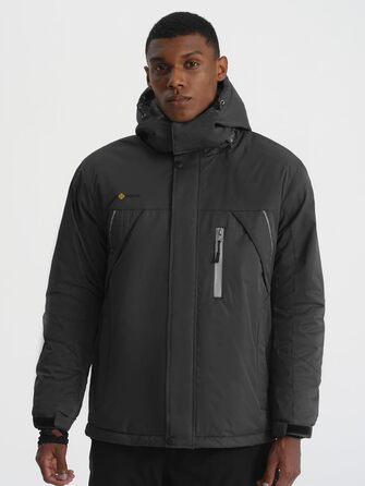 Чоловіча зимова куртка GEMYE, непромокальна, чорна (M, сірий колір 01)