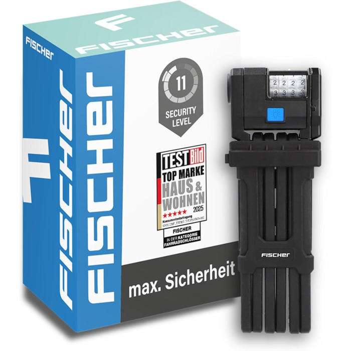 Замок велосипедний складний Fischer PROTEC PLUS FN110, 110 см, 2 ключі