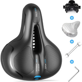 Велосипедне сідло для чоловіків та жінок, гелеве, з подвійною амортизацією, ергономічне, комфортне, для міських велосипедів та гірських велосипедів, блакитне, з інструментами для швидкої установки