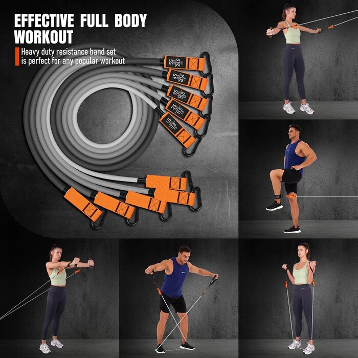 Стрічки для фітнесу з набором ручок, 79,4 кг, для силових тренувань, йоги, дому та фітнесу