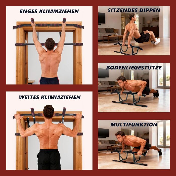 Турнік для дверей Klimmzugstange - турнік для підтягувань на дверний проріз без свердління, з м'якими ручками, 80-90 см