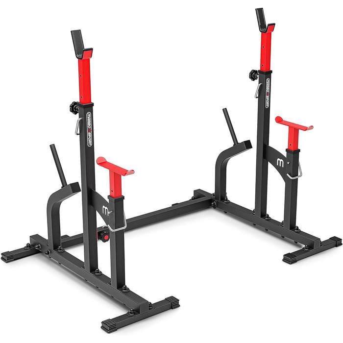Стійка для штанги Marbo Sport MS-S104, регульована, багатофункціональна, з фіксацією, для спортзалу, дві варіації