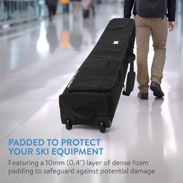 Сумка для лиж TeamObsidian 175 см з роликами - водонепроникна, 600D Oxford Polyester