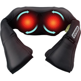 HoMedics Шиацу масажер для шиї та плечей з підігрівом, 3 інтенсивності, 3 масажні головки, опція для олії, проти напруги та для розслаблення