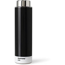 Пляшка для води Pantone з тритану, BPA Free, нержавіюча сталь, чорна, 6.2х6.2х22 см