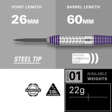Дротики Target Darts Luke Littler Brass Steel Tip 22 г – набір дротиків The Nuke Player Edition з латуні для дартсу, аксесуари для дартсу