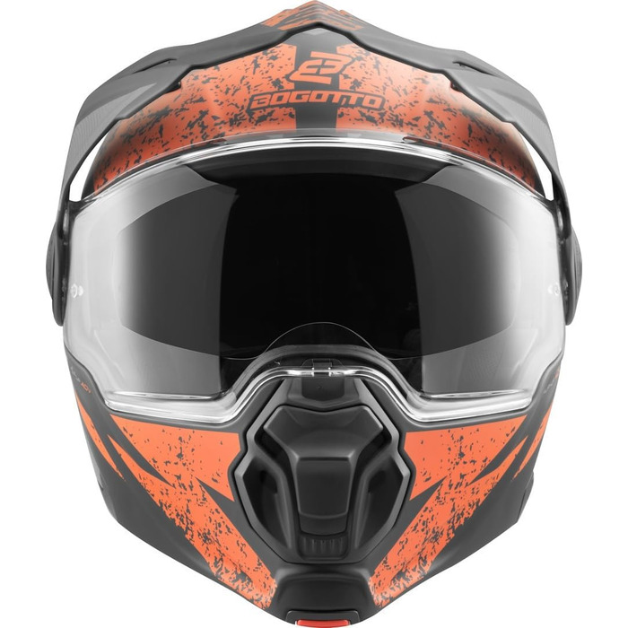 Шолом мотоциклетний Bogotto FG-102 Safari Enduro, склопластик, XXL, чорний/сірий/помаранчевий