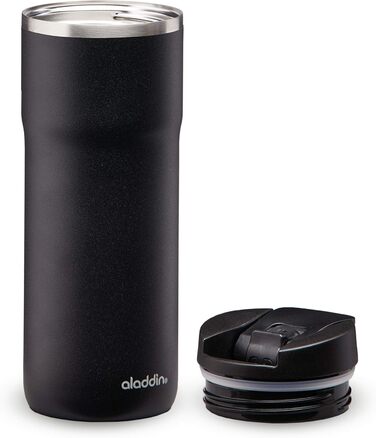 Термочашка Aladdin Barista Java 0.47 л, сталева, герметична, чорна, для кави, з кришкою, BPA-free, для подорожей, зберігає тепло 4 години, можна мити в посудомийці