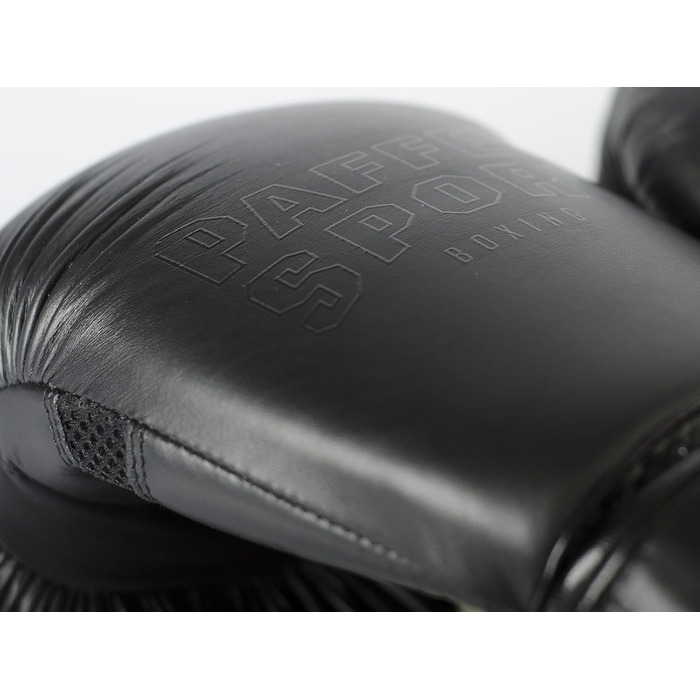 Боксерські рукавички Paffen Sport Black Logo, натуральна шкіра, 14 унцій, для спарингів і тренувань з боксу, кікбоксингу, муай тай, K1 та інших єдиноборств