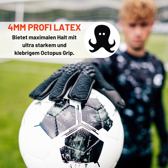 Воротарські рукавиці CATCH&KEEP Artico Nero Profi - 4мм Octopus Grip, I-Grip, Negativschnitt Deep Dark 7
