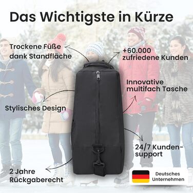 Чохол для ковзанів Otaro: водовідштовхуючий та міцний | Для дітей та дорослих, для роликів та ковзанярського спорядження (Чорний)