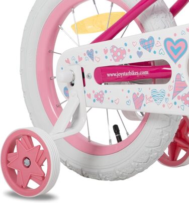 JOYSTAR Fairy: рожеве дитяче велосипед 14 дюймів для дівчаток 3-5 років з корзиною та стабілізатором