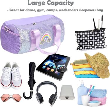 Дитяча танцювальна сумка Jumpopack з блискітками, балетна сумка-рюкзак через плече, водонепроникна, веселка