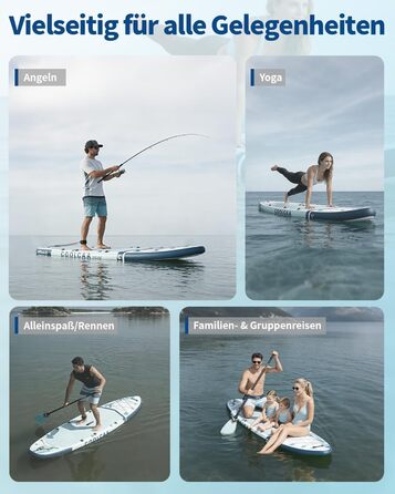 SUP дошка COOLCAA 355 см надувна з аксесуарами та сумкою для дорослих, вантажопідйомність 222 кг (Ocean Stream)