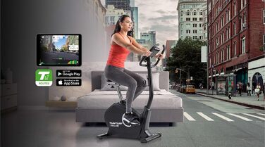 Велотренажер Tunturi FitCycle 50i/70i з LCD-дисплеєм, додатками Zwift і Tunturi Routes, 32 рівня навантаження, сенсором пульсу, для дому, до 150 кг