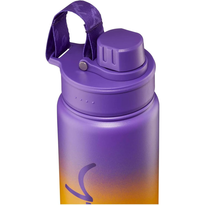 Пляшка для води satch з нержавіючої сталі 0,5 л, BPA-free, герметична, підходить для газованих, гарячих та холодних напоїв, Purple Graffiti - Orange