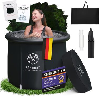 Тонна для холодотерапії Eistonne 90см – XL для дому та вулиці з 6-шаровою ізоляцією. Надувна ванна для холодотерапії для дорослих. Німецька інженерія.