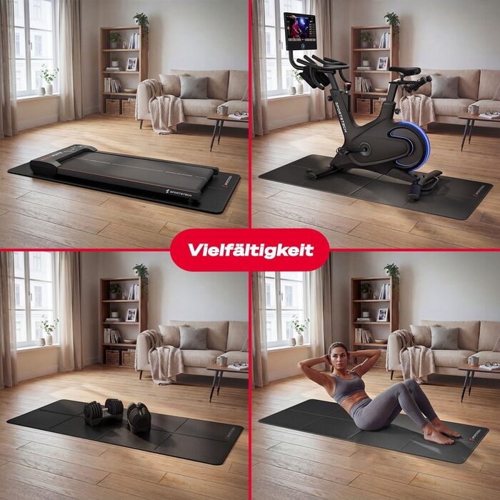 Складаний килимок для захисту підлоги під бігову доріжку Walking Pad Sportstech BS300, водонепроникний та шумопоглищаючий, 160×74 см, товщина 6 мм, для домашнього спортзалу