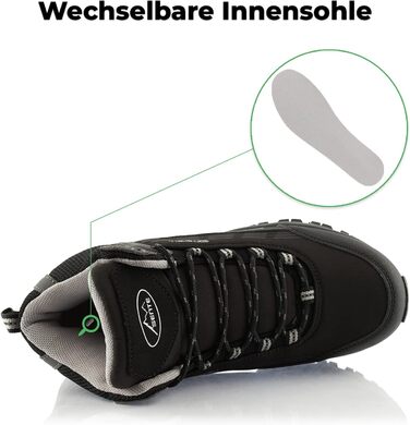 Черевики для ходьби жіночі та чоловічі, водонепроникні зимові черевики (36 EU, чорний, сірий)