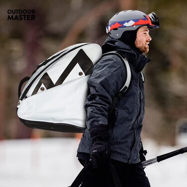 Сумка для лижних і сноуборд черевик OutdoorMaster Eisbär, водонепроникна, універсальна, біла, для чоловіків, жінок та підлітків