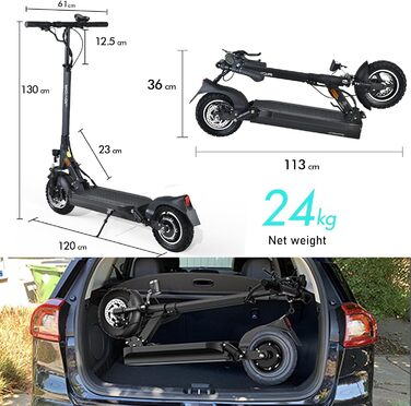 Електросамокат JOYOR Y8S 48V 26Ah, запас ходу 65-100 км, 500W, макс. вантажопідйомність 120 кг