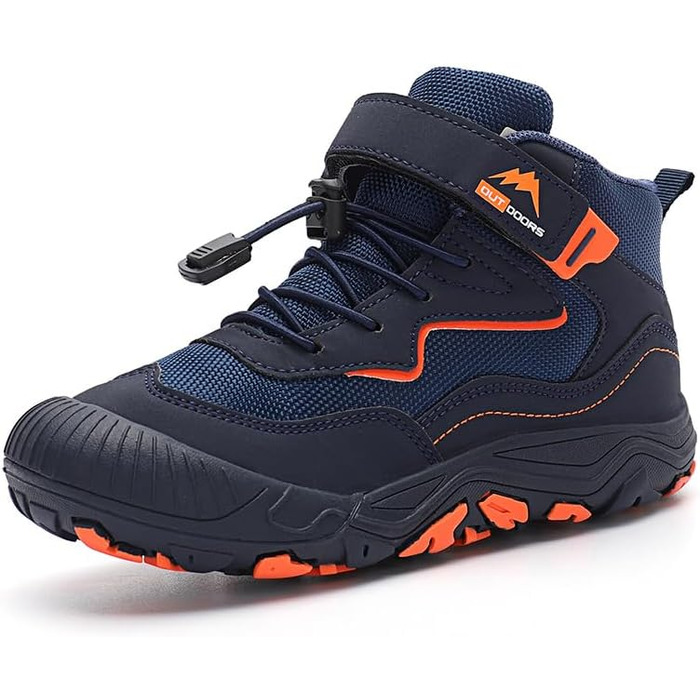 Дитячі трекінгові черевики Barefoot для хлопчиків та дівчаток, Zero Drop, широка передня частина, легкі, дихаючі, підошва не слизька, розміри 28-37 EU (05 Темно-синій, 32 EU)