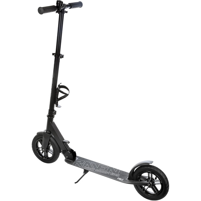 Скутер Raven Roller Cityroller Kickroller Snug AIR з повітряними колесами, дзвіночком та тримачем для пляшки (200 мм, Snug Black)
