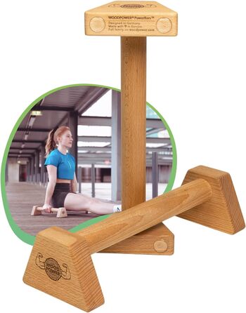 Дерев'яні упори WOODPOWER PowerBars XS-Long для віджимань, стійки на руках та йоги, нековзкі, для занять каллістенікою та фітнесом у приміщенні і на вулиці