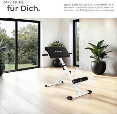 Тренажер для гіперекстензії Tectake®, регульована лава для тренувань пресу та спини, для дому, 89x69x88 см, 404162