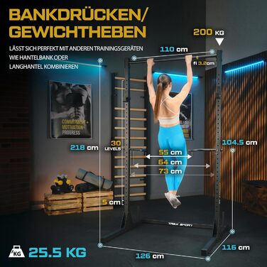 Power Tower TREX SPORT TX-100PR: Силова станція для підтягувань та віджимань, сталевий каркас, до 300 кг, чорний