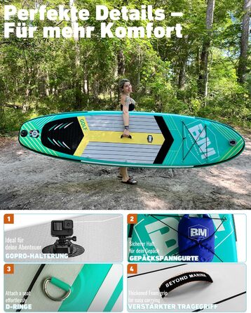 Надувна SUP-дошка BEYOND MARINA 320x81x15 см з веслом, сидінням, насосом і рюкзаком для водних видів спорту