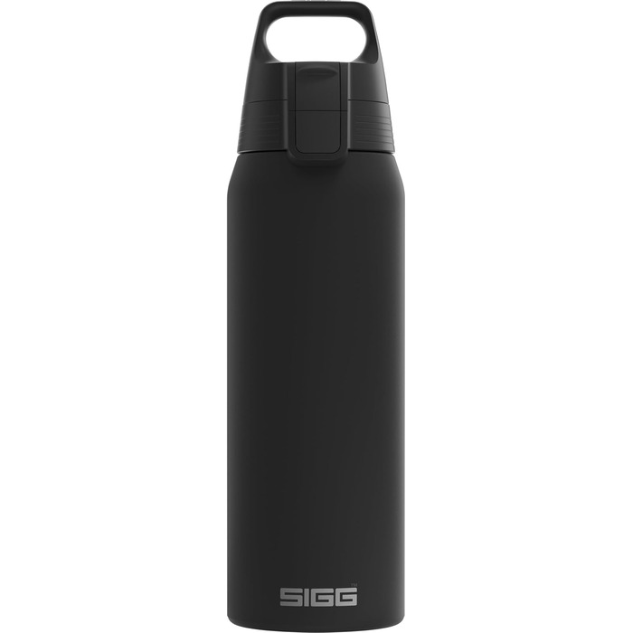 Термос-бутилка SIGG Shield One Black 0,75 л – ізольована, для газованих напоїв, герметична, з нержавіючої сталі, BPA-free, чорна, 90% перероблена сталь