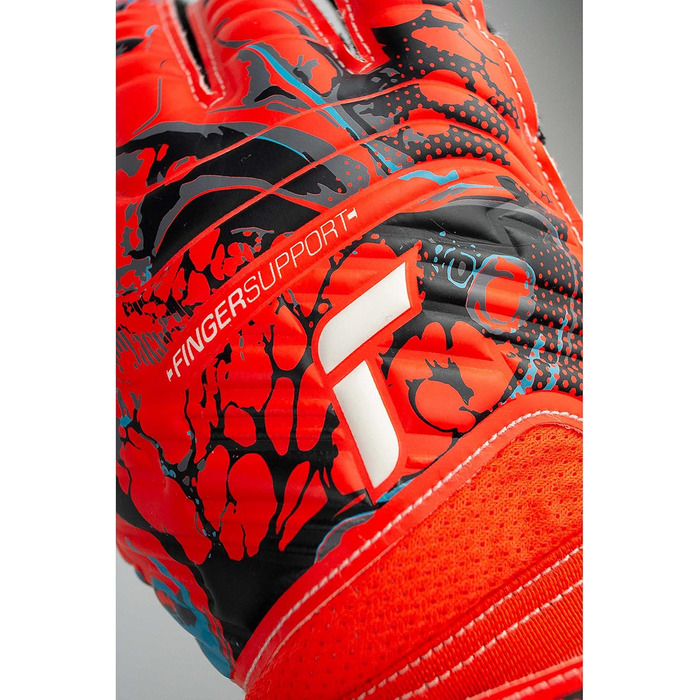 Воротарські рукавички Reusch Attrakt Finger Support для дорослих, червоно-сині, розмір 10, з хорошим зчепленням та зовнішнім швом