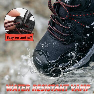 Дитячі трекінгові кросівки UOVO, водонепроникні, для бігу та трейлраннінгу, чорні, розмір 38 EU